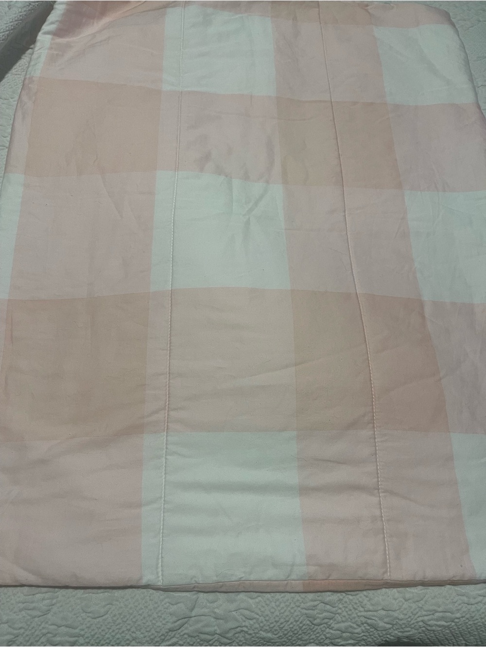 Pink and Cream Checkered Quilted pillow shams 19x25 (2) Home Bedding